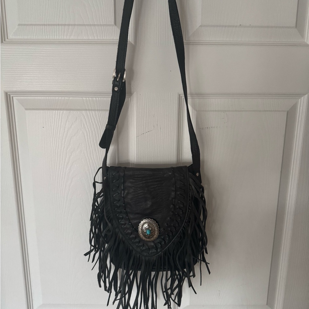 Black Fringe Crossbody Bag